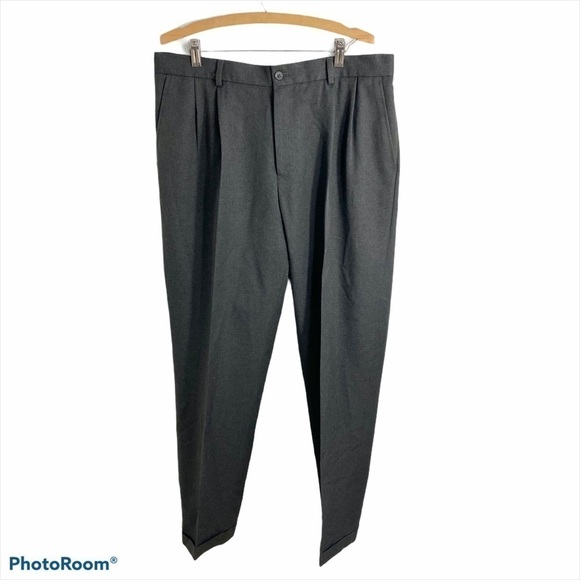 Van Heusen Pleated Men’s Dress Pants 36x34 Gray - Picture 1 of 6